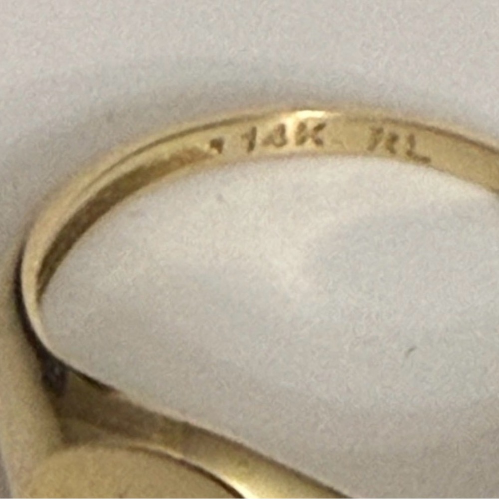 NWT $1052 saks fifth avenue Women’s 14 K SOLID Gold Signet Ring - Picture 6 of 16